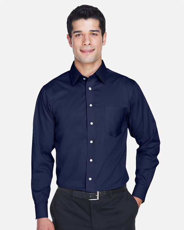 Men's Tall Crown Collection® Solid Stretch Twill Woven Dress Shirt