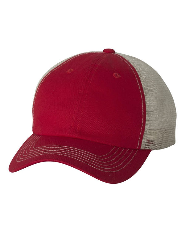 Contrast-Stitch Mesh-Back Cap